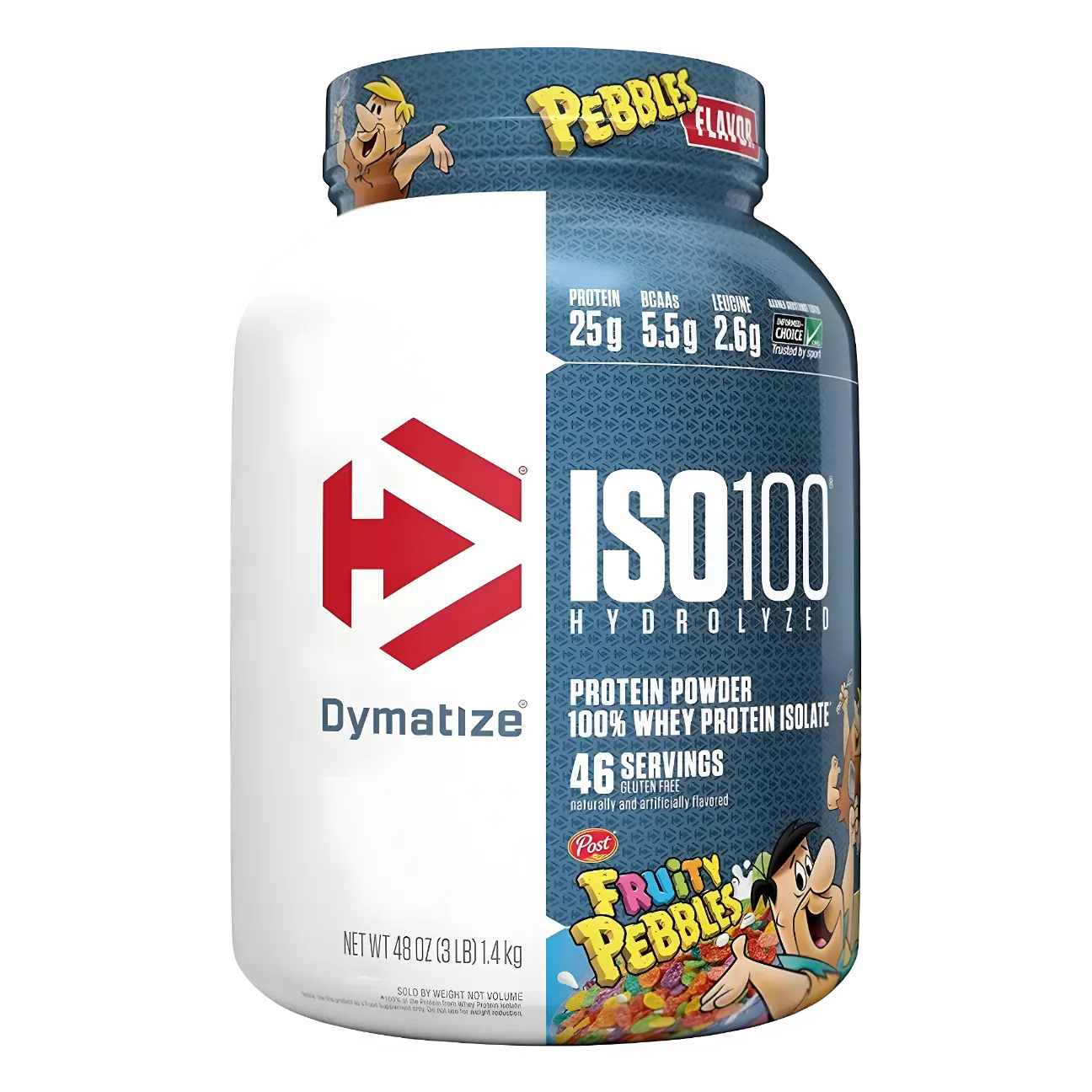 Proteína Dymatize Iso100 Hidrolizada Whey Isolatada 100% 3 lbs Sabor Fruity Pebbles.