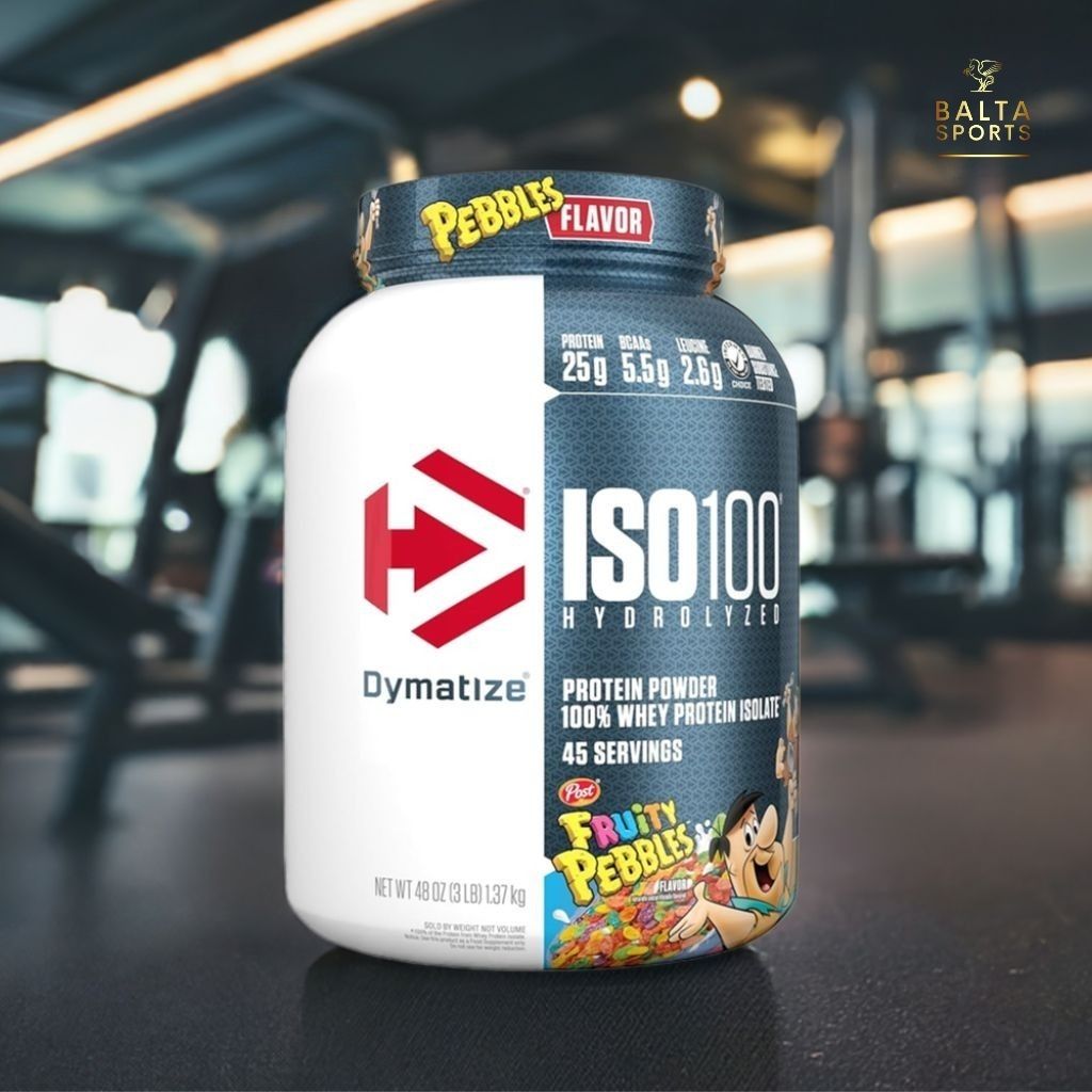 Proteína Dymatize Iso100 Hidrolizada Whey Isolatada 100% 3 lbs Sabor Fruity Pebbles.