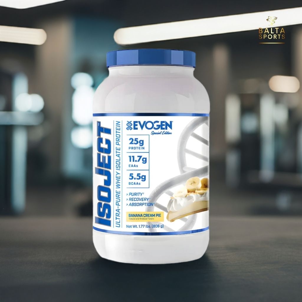 Proteína Evogen IsoJect Whey Isolatada Ultra-Pura 1.77 lbs Sabor Banana Cream Pie.