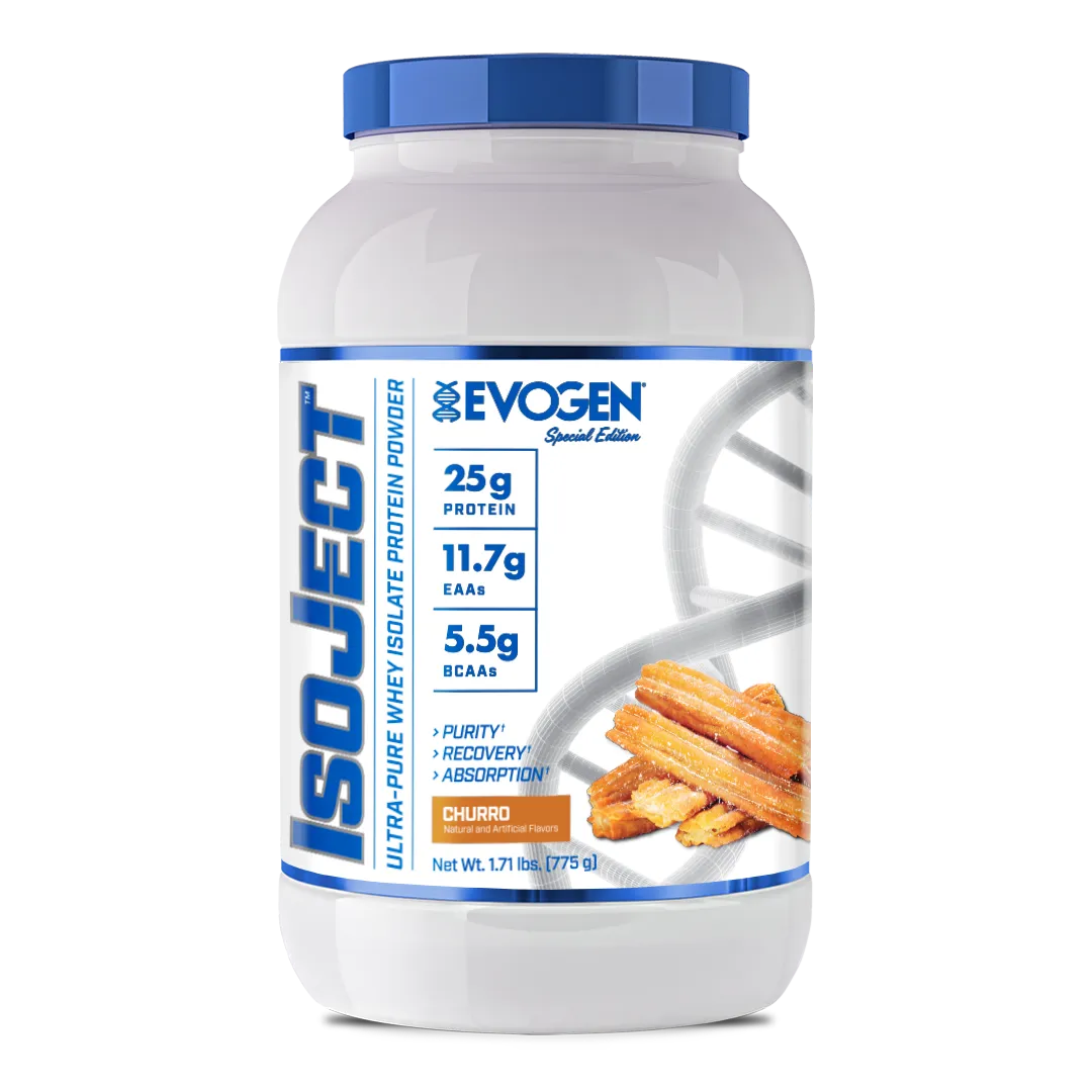Proteína Evogen IsoJect Whey Isolatada Ultra-Pura 1.77 lbs Sabor Churro.