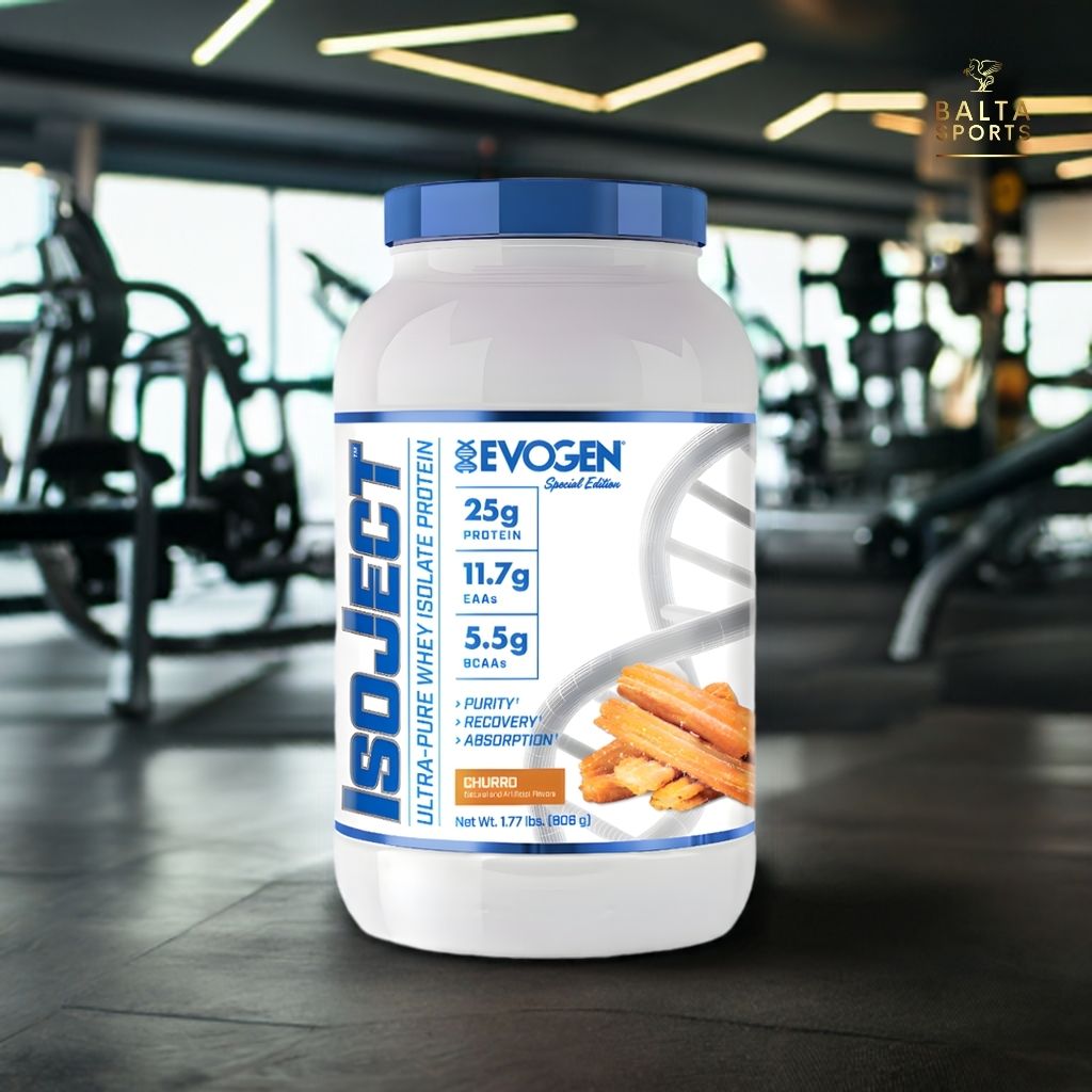 Proteína Evogen IsoJect Whey Isolatada Ultra-Pura 1.77 lbs Sabor Churro.