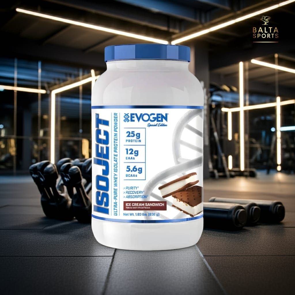 Proteína Evogen IsoJect Whey Isolatada Ultra-Pura 1.89 lbs Sabor Ice Cream Sandwich.