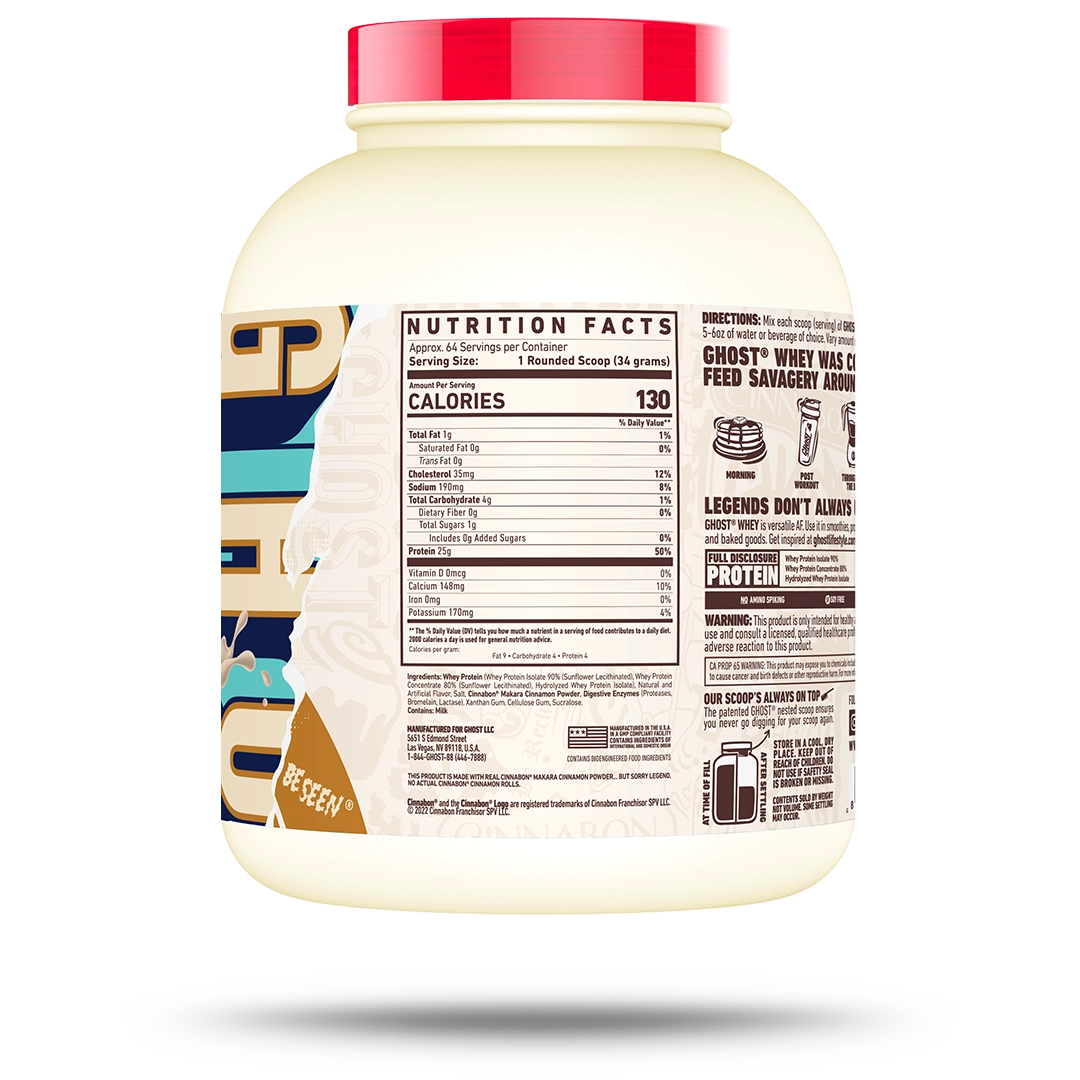 Proteína Ghost Whey 4.80 lbs Sabor Cinnabon.