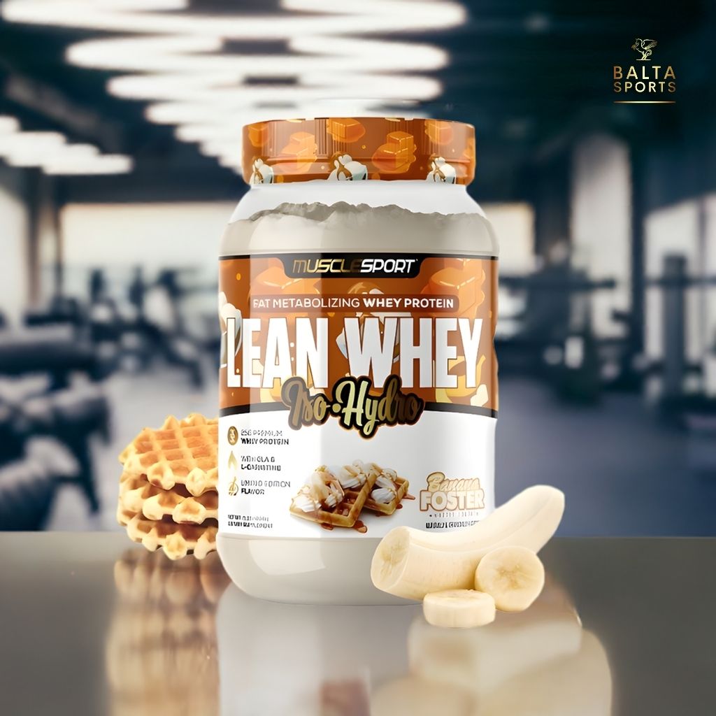 Proteína MuscleSport Lean Whey Isolatada Hidrolizada 2 lbs Metabolizadora de Grasas Sabor Banana Foster.
