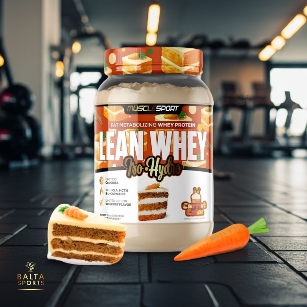 Proteína MuscleSport Lean Whey Isolatada Hidrolizada 2 lbs Metabolizadora de Grasas Sabor Carrot Cake.