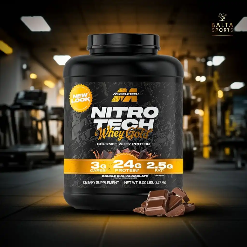 Proteína Muscletech Nitro Tech 100% Whey Gold 5.00 lbs Sabor Double Rich Chocolate.