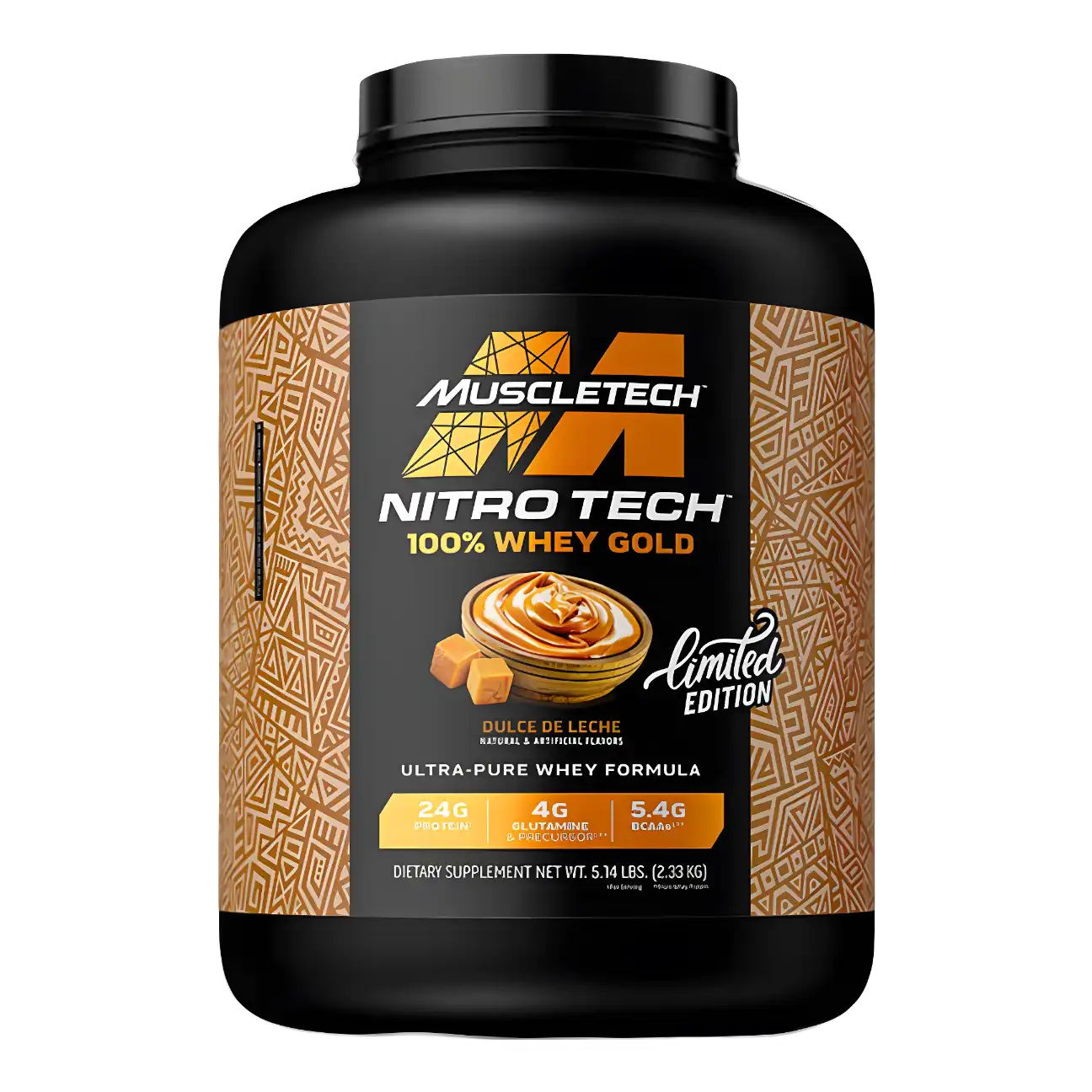 Proteína Muscletech Nitro Tech 100% Whey Gold 5.14 lbs Sabor Dulce de Leche.