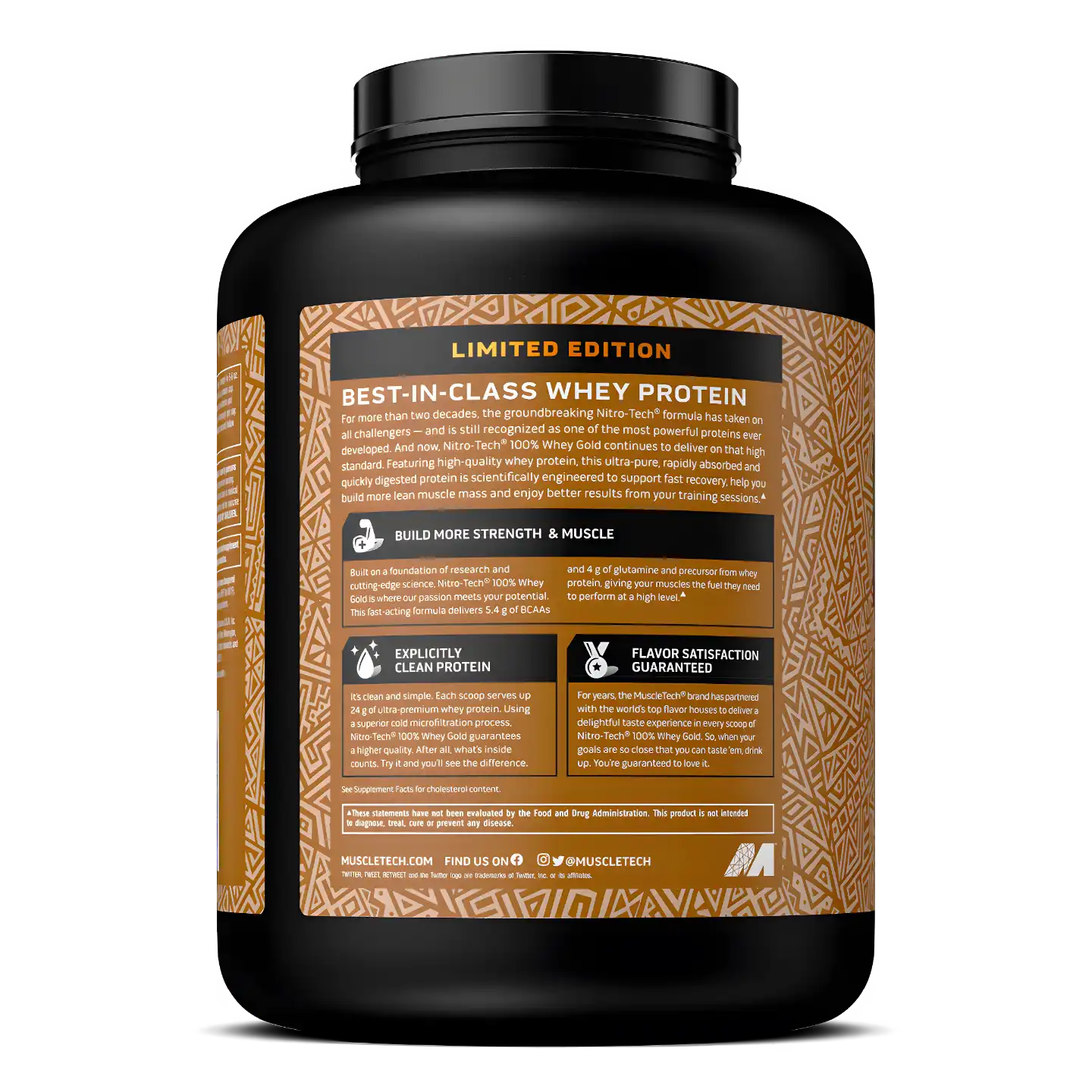 Proteína Muscletech Nitro Tech 100% Whey Gold 5.14 lbs Sabor Dulce de Leche.