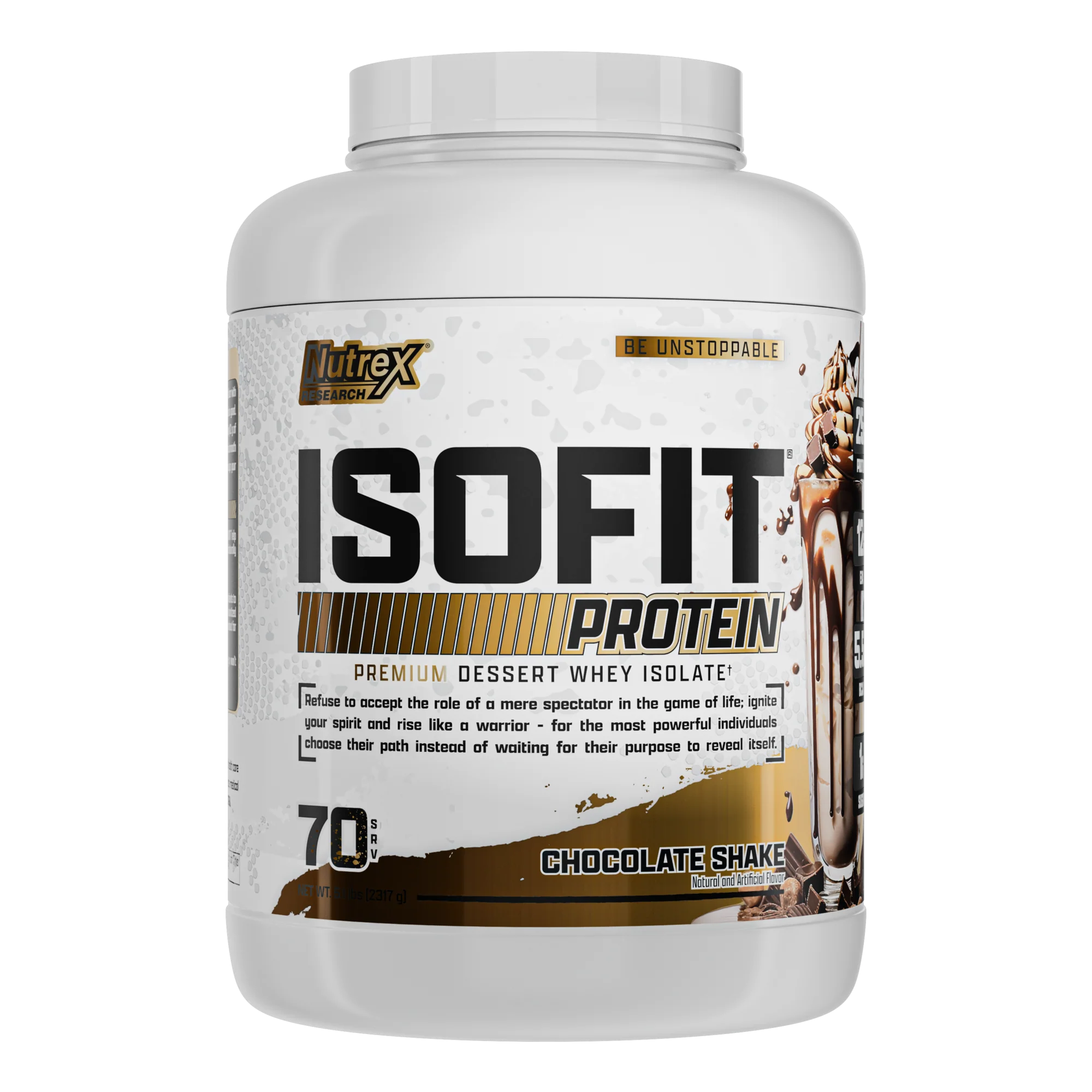 Proteína Nutrex IsoFit Isolatada Premium 5.1 lbs Sabor Chocolate Shake.