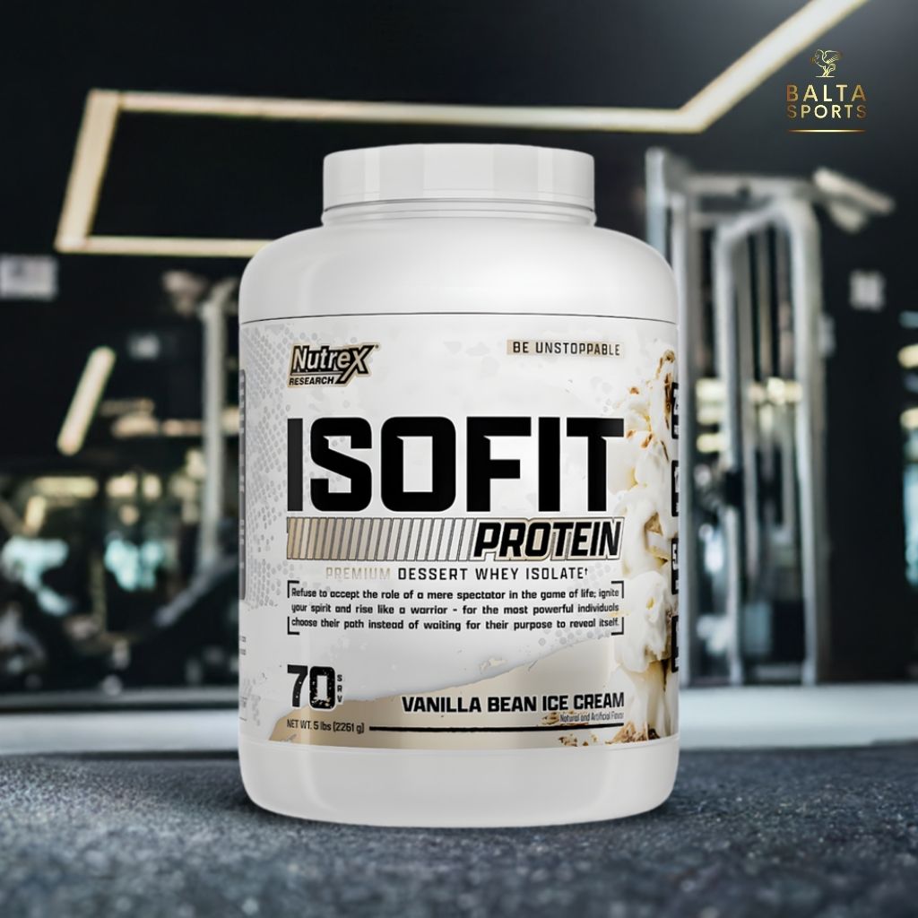 Proteína Nutrex IsoFit Isolatada Premium 5 lbs Sabor Vanilla Bean Ice Cream.