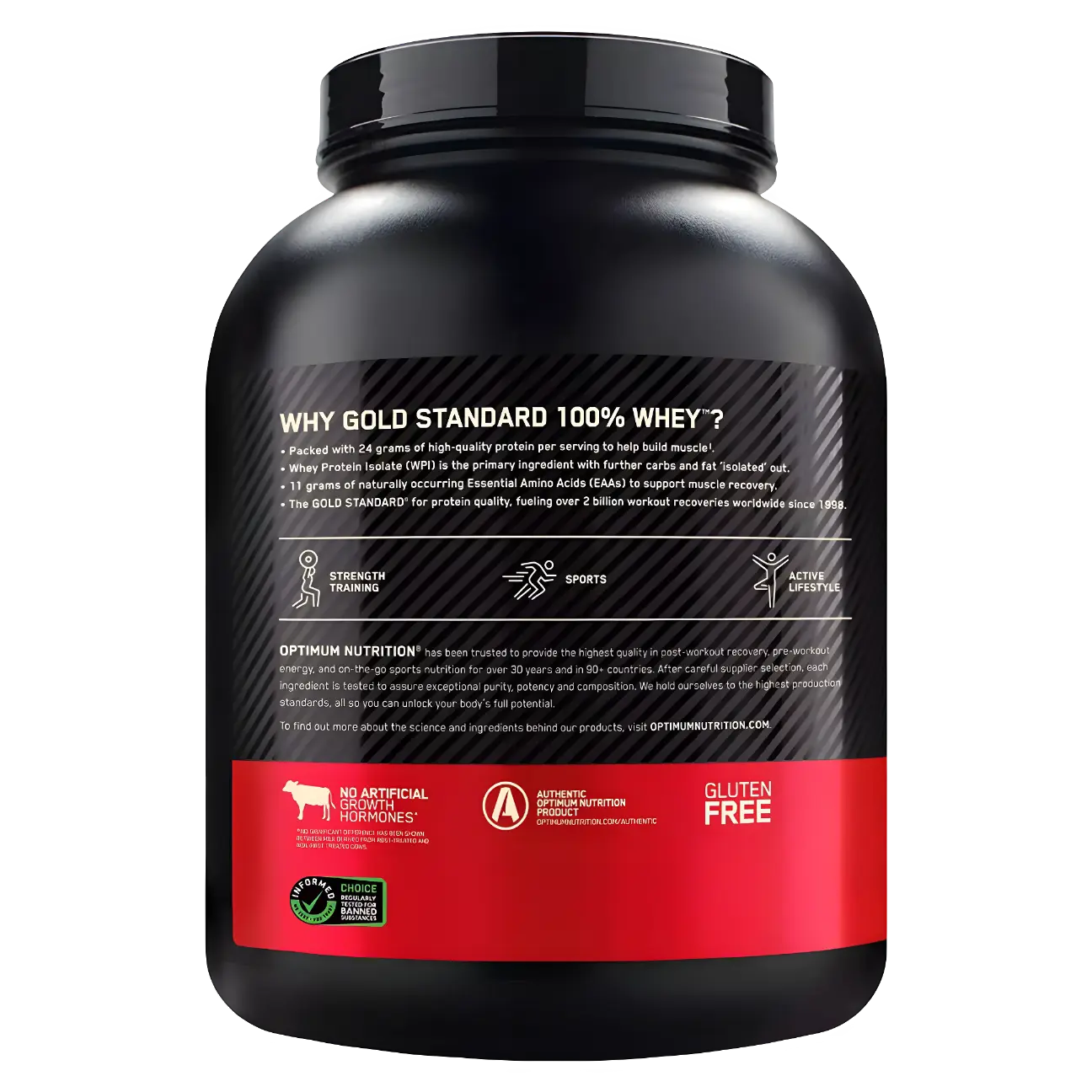 Proteína Optimum Nutrition Gold Standard 100% Whey 5 lbs Sabor Double Rich Chocolate.