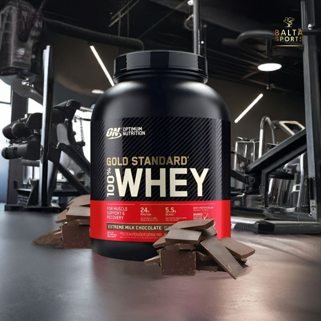 Proteína Optimum Nutrition Gold Standard 100% Whey 5 lbs Sabor Extreme Milk Chocolate.