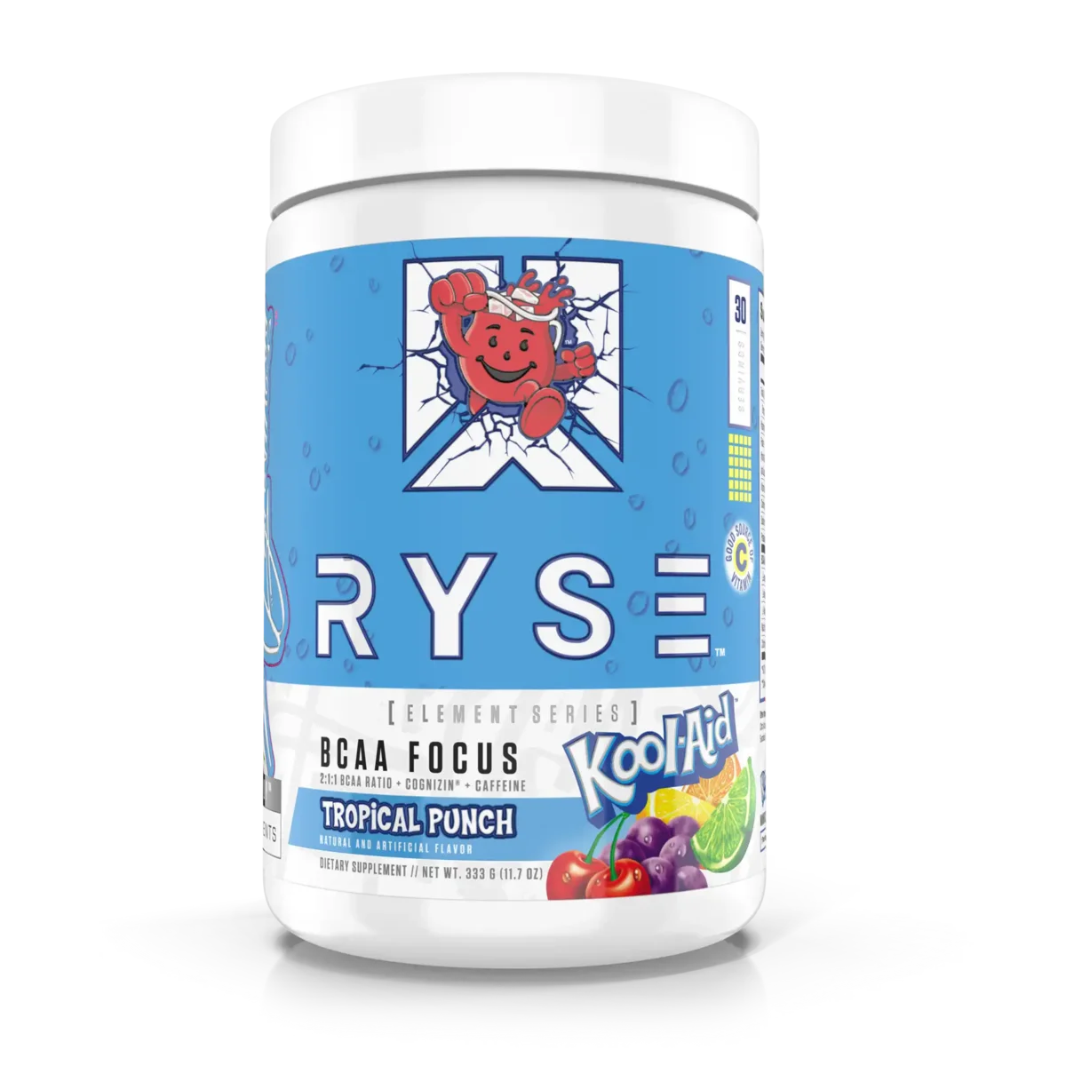 BCAA Ryse Focus Kool Aid 30 Servicios 333g Sabor Tropical Punch.