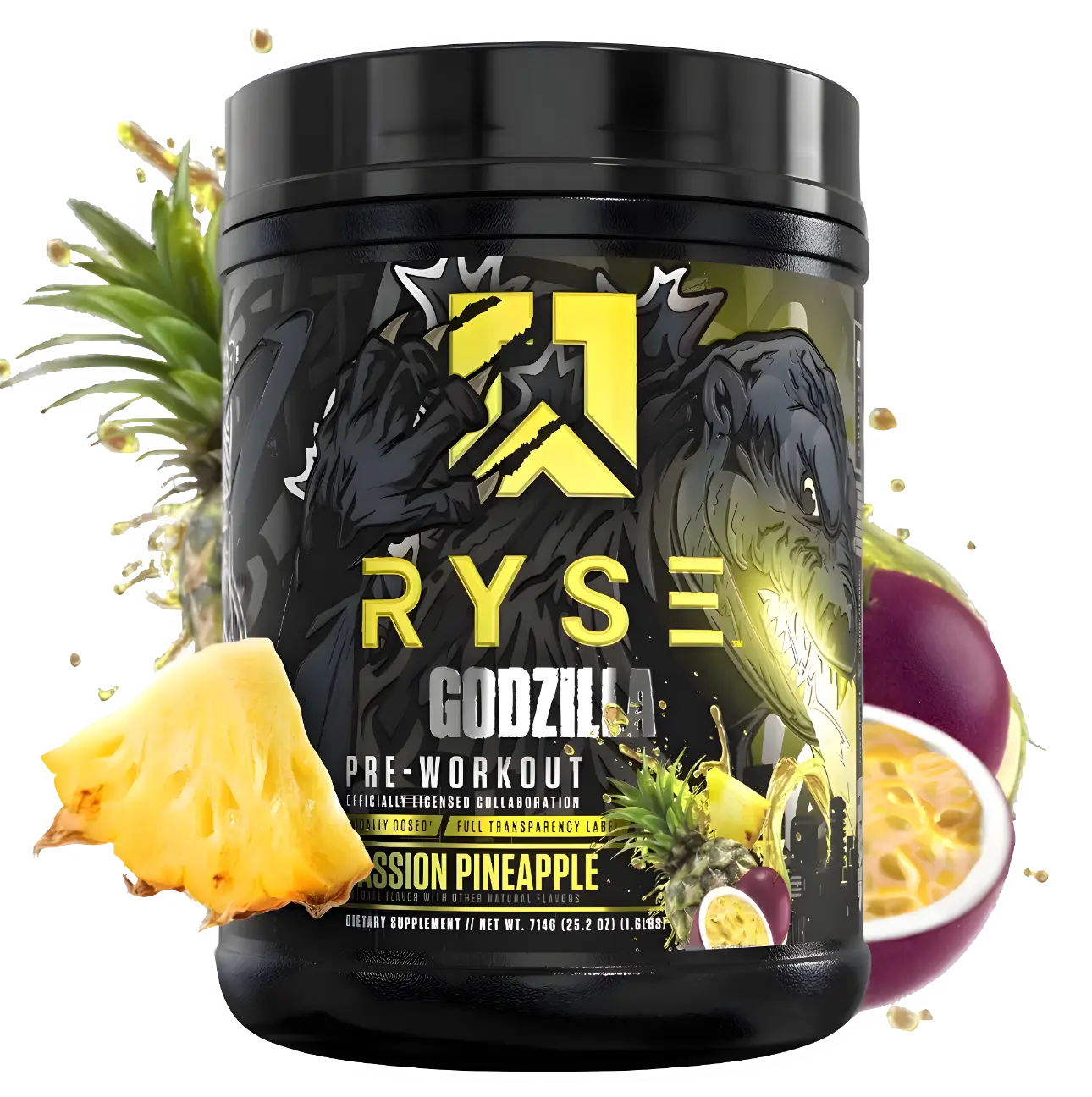 Pre Entreno Ryse Godzilla 40 Servicios 714g Sabor Passion Pineapple.
