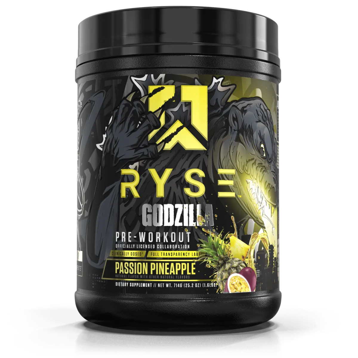 Pre Entreno Ryse Godzilla 40 Servicios 714g Sabor Passion Pineapple.