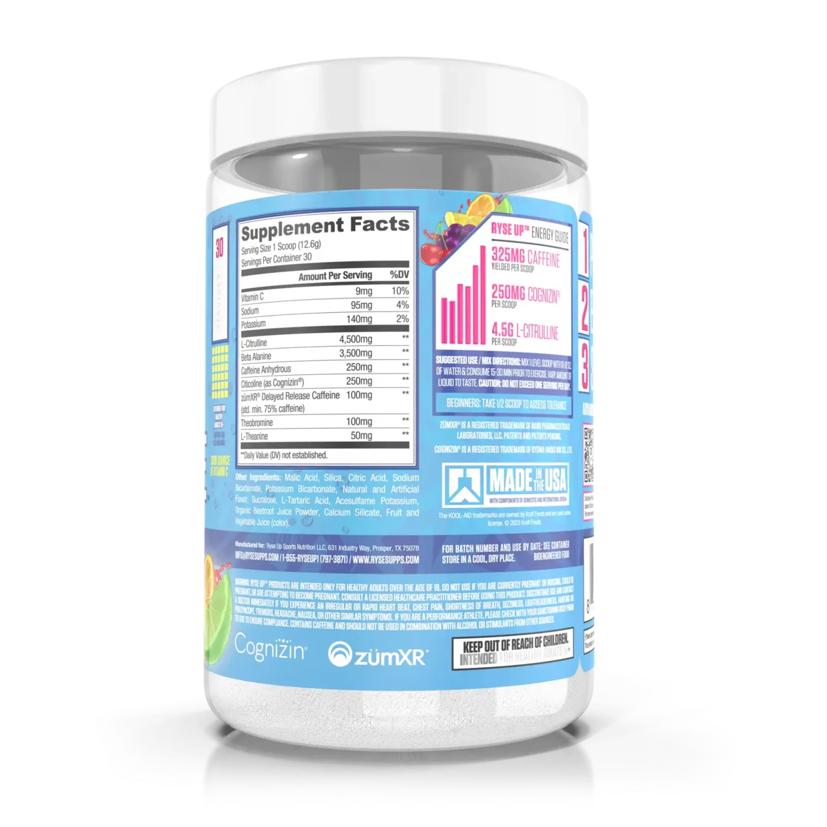 Pre Entreno Ryse Kool Aid 30 Servicios 420g Sabor Tropical Punch.