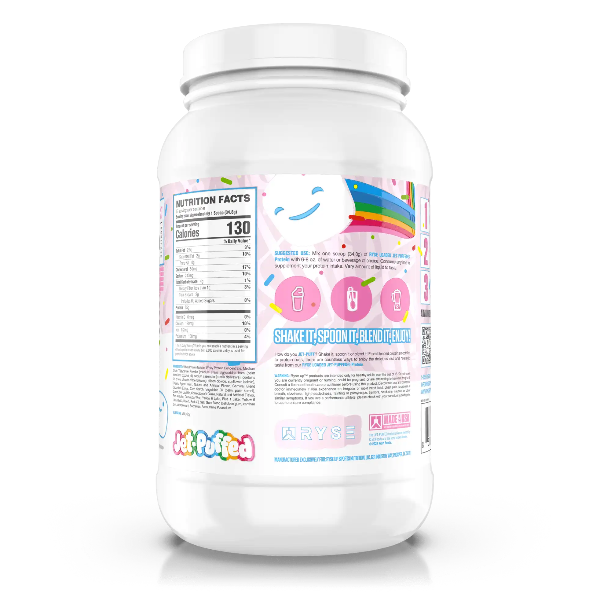 Proteína Ryse Whey Premium con MCT's 2.1 lbs Sabor Jet-Puffed™ Birthday Cake.