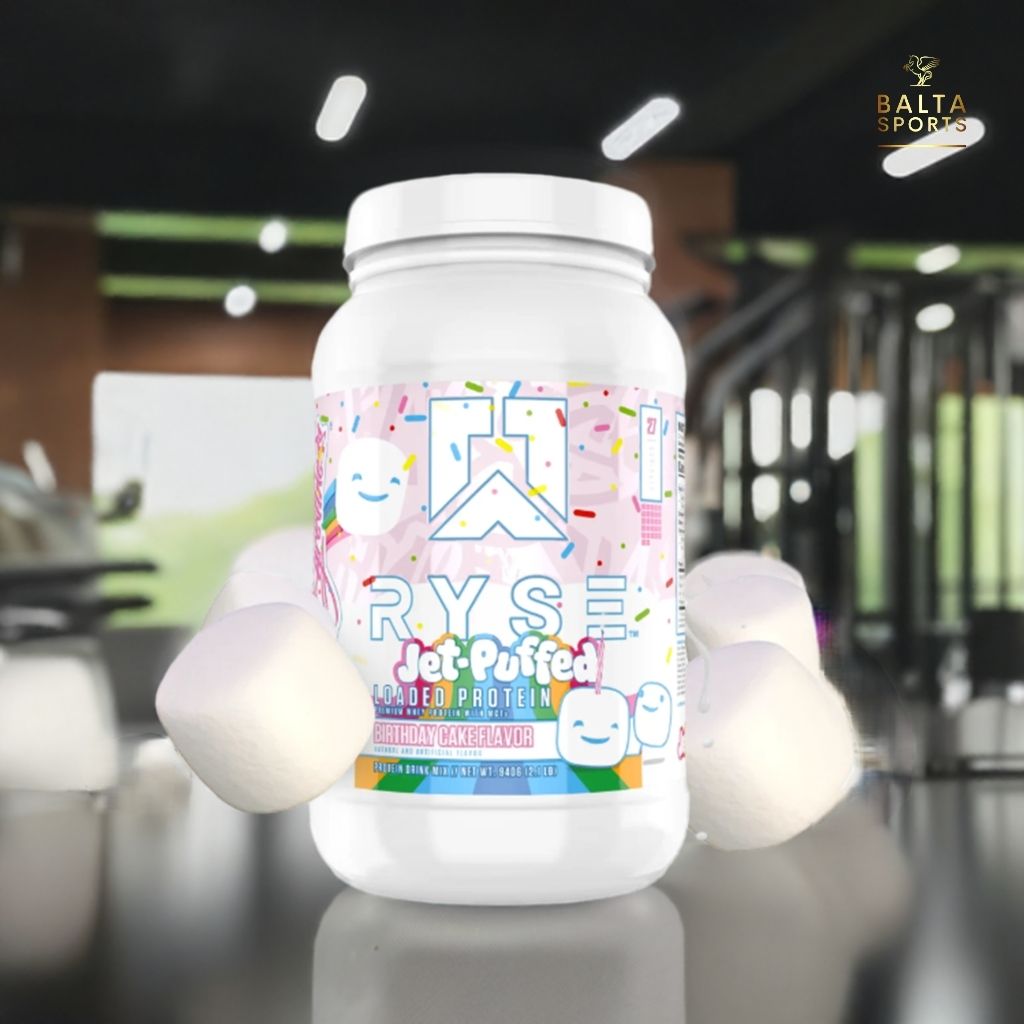 Proteína Ryse Whey Premium con MCT's 2.1 lbs Sabor Jet-Puffed™ Birthday Cake.