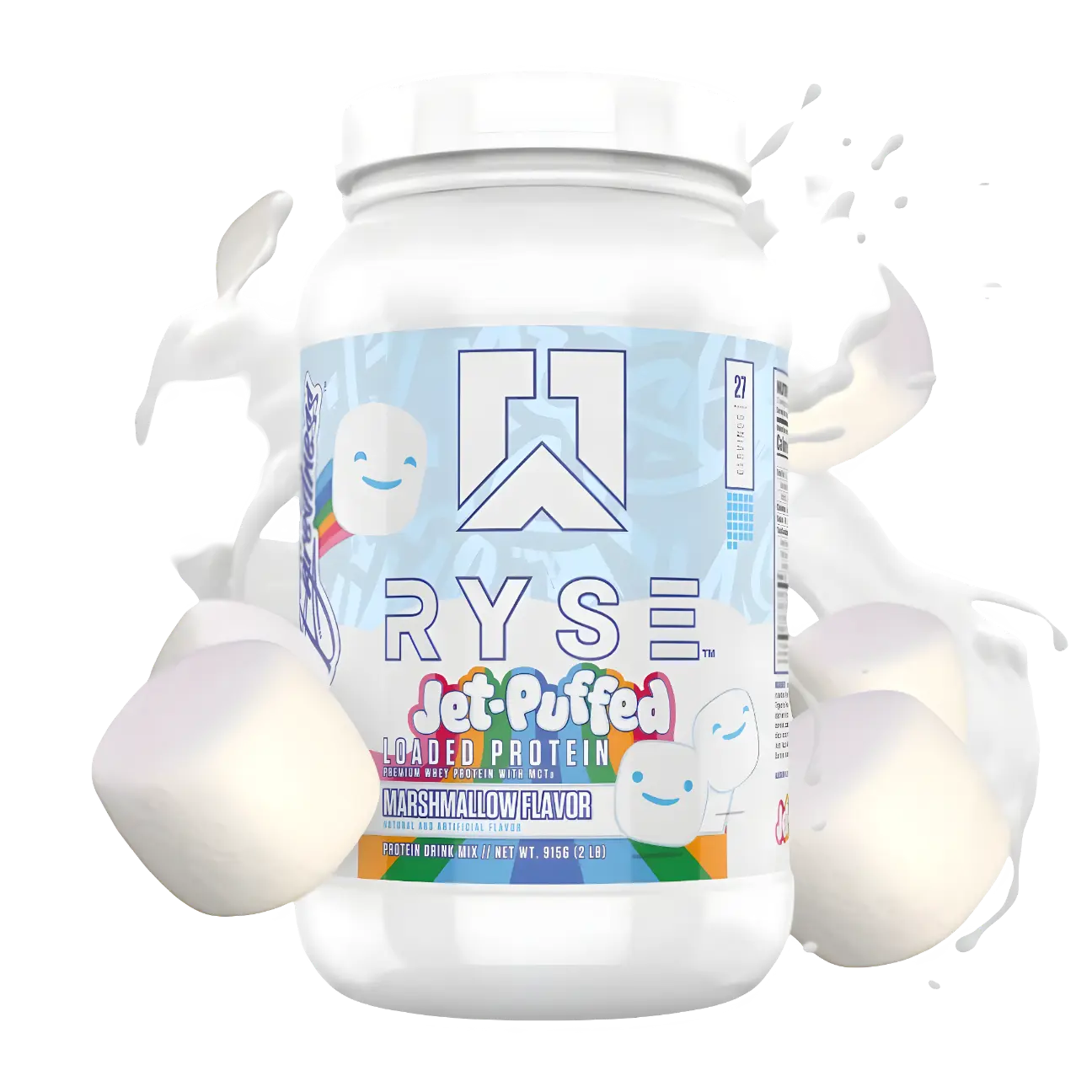 Proteína Ryse Whey Premium con MCT's 2 lbs Sabor Jet-Puffed™ Marshmallow.