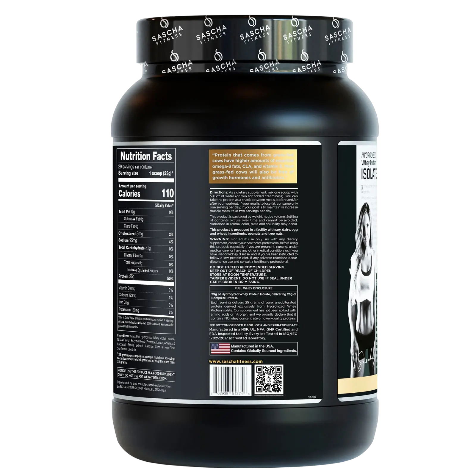 Proteína Sascha Fitness Whey Hidrolizada Isolatada 2 lbs Sabor Caramel