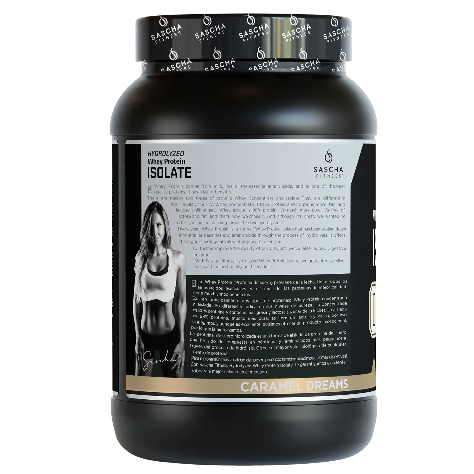 Proteína Sascha Fitness Whey Hidrolizada Isolatada 2 lbs Sabor Caramel