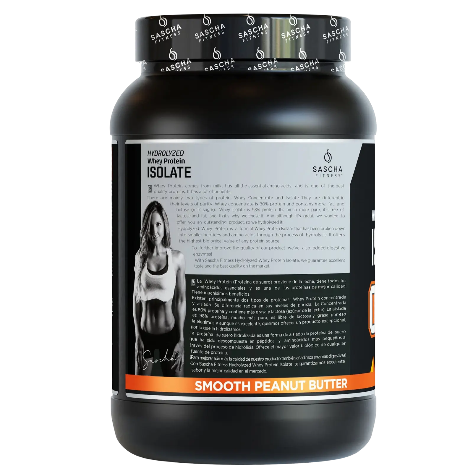 Proteína Sascha Fitness Whey Hidrolizada Isolatada 2 lbs Sabor Peanut Butter