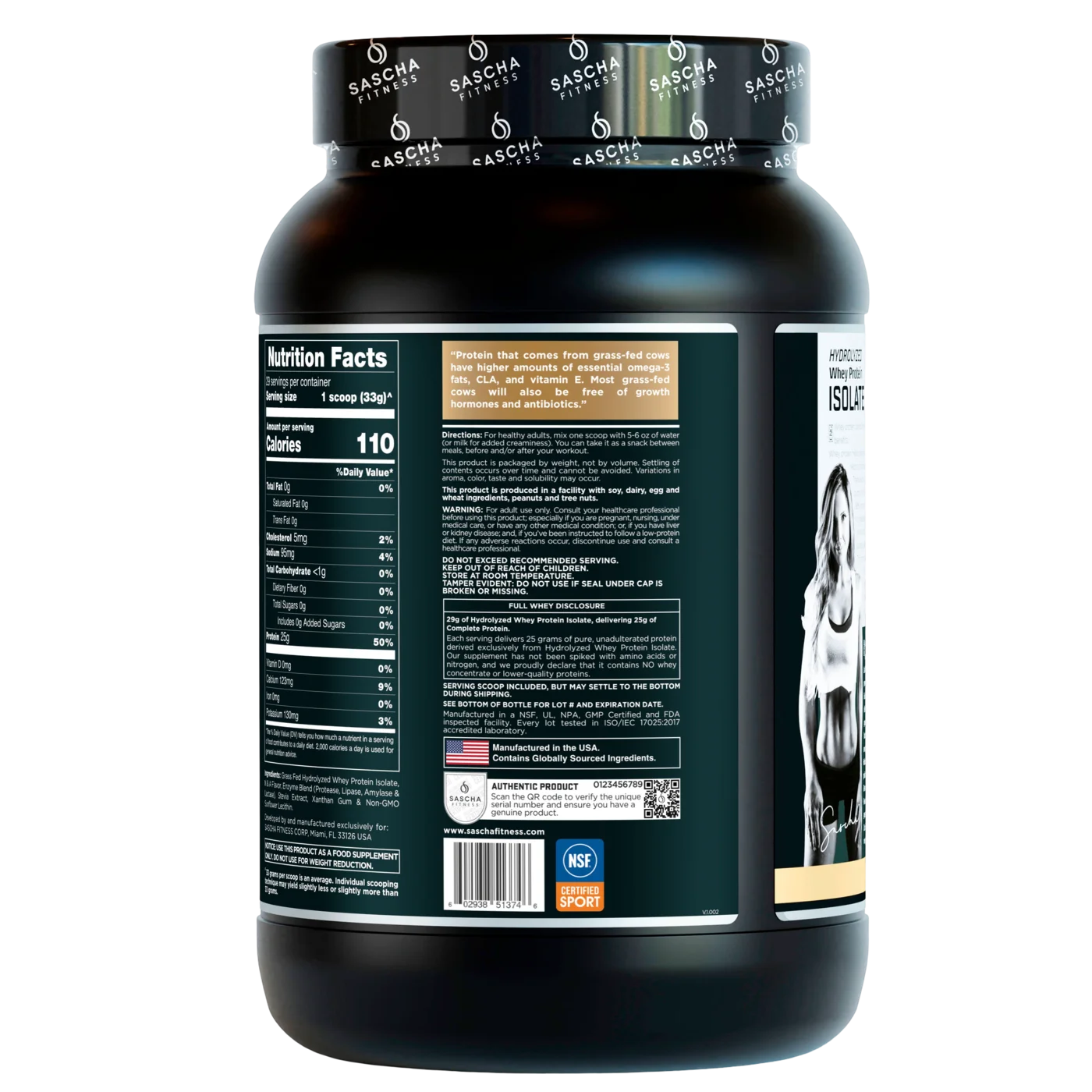 Proteína Sascha Fitness Whey Hidrolizada Isolatada 2 lbs Sabor Caramel