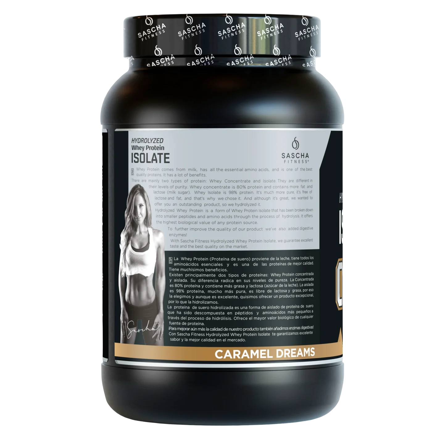 Proteína Sascha Fitness Whey Hidrolizada Isolatada 2 lbs Sabor Caramel