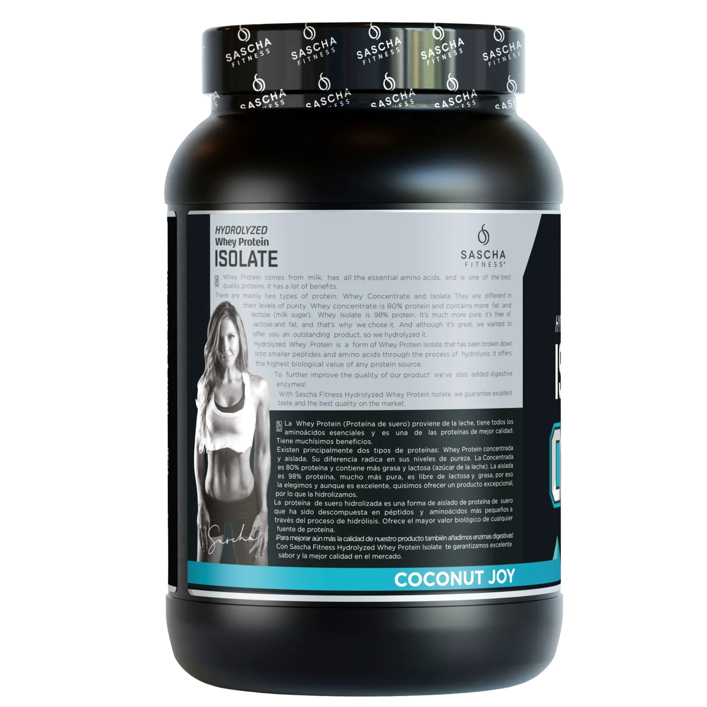 Proteína Sascha Fitness Whey Hidrolizada Isolatada 2 lbs Sabor Coconut