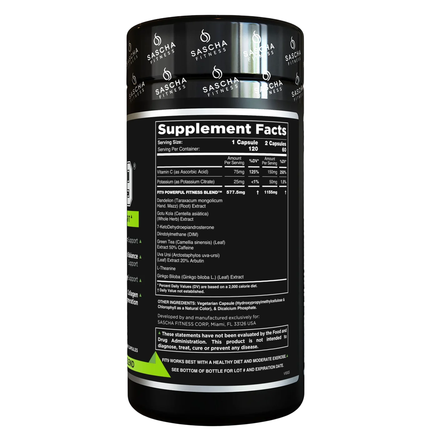 Multivitamínico Sascha Fitness Fit 9 con 120 Cápsulas.